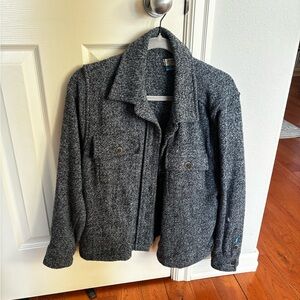 Kavu Northern Sky Blue Speckled Shirt Jacket Cropped Sz M